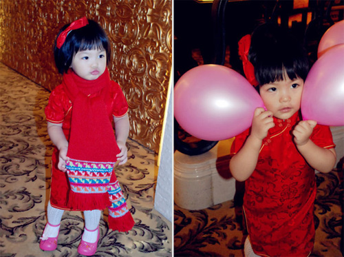 李湘微博曬女兒旗袍淑女照