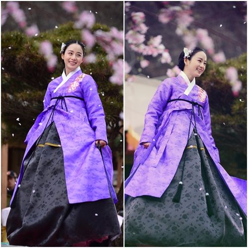 金泰熙花雨下拍《張玉貞》 觀眾贊其美如女神